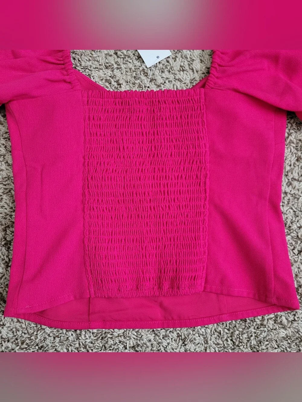 Abercrombie & Fitch Blouse Shirt Top Pink Sweetheart Puff Sleeve Boho XS NWT